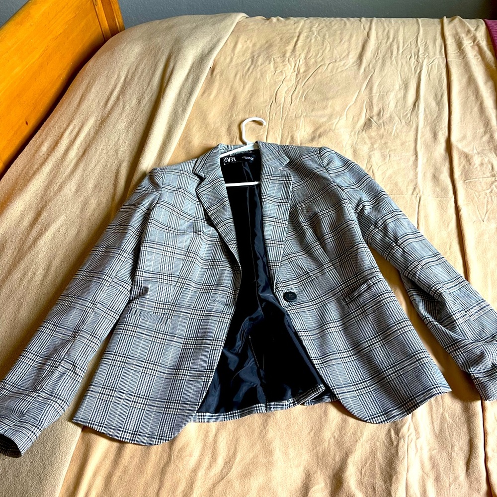 Zara Plaid Oversized Blazer